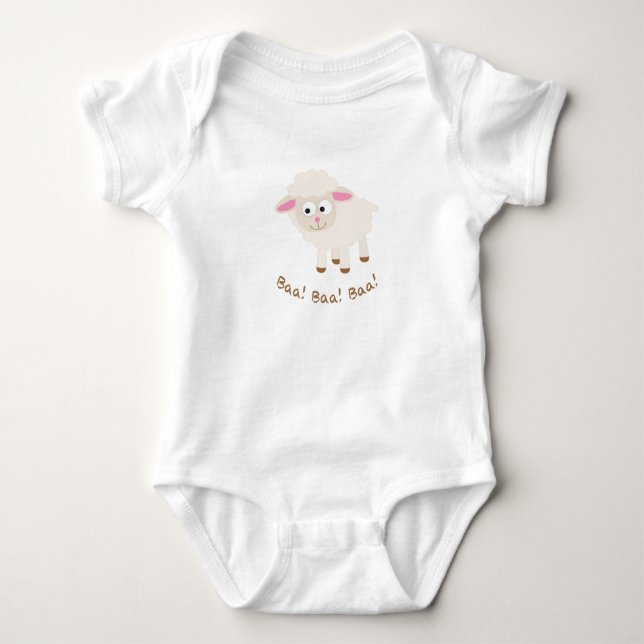 Baa Baa Baa Cute Lamb Baby Bodysuit (Front)