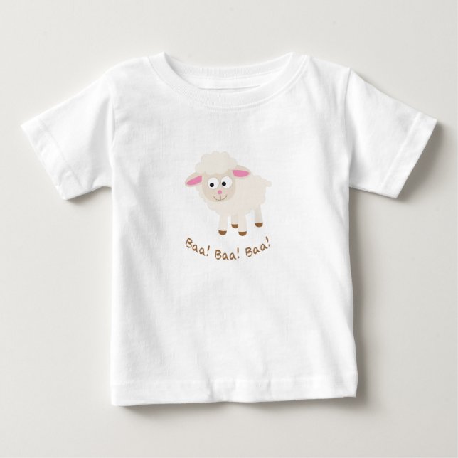 Baa! Baa! Baa! Cute Little Lamb Baby T-Shirt (Front)