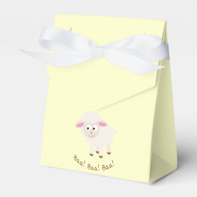 Baa! Baa! Baa! Cute Little Lamb Favor Boxes (Front Side)