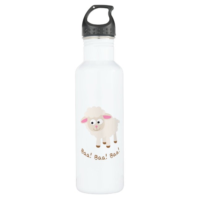 Baa! Baa! Baa! Cute Little Lamb Water Bottle (Front)