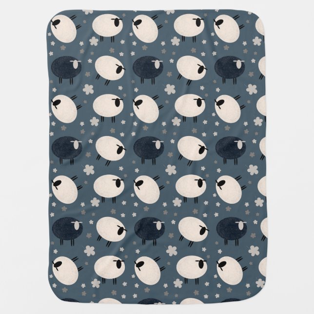 Baa Baa Black Sheep Baby Blanket (Front)
