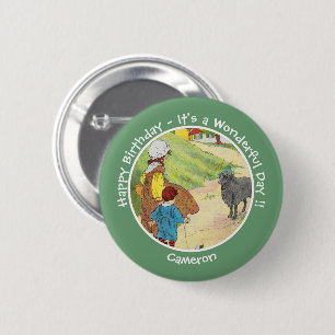 Baa, Baa, Black Sheep Birthday Party Collection Button