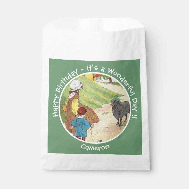 Baa, Baa, Black Sheep Birthday Party Collection Favor Bag (Front)