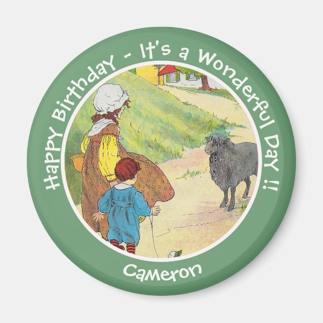 Baa, Baa, Black Sheep Birthday Party Collection Magnet (Front)