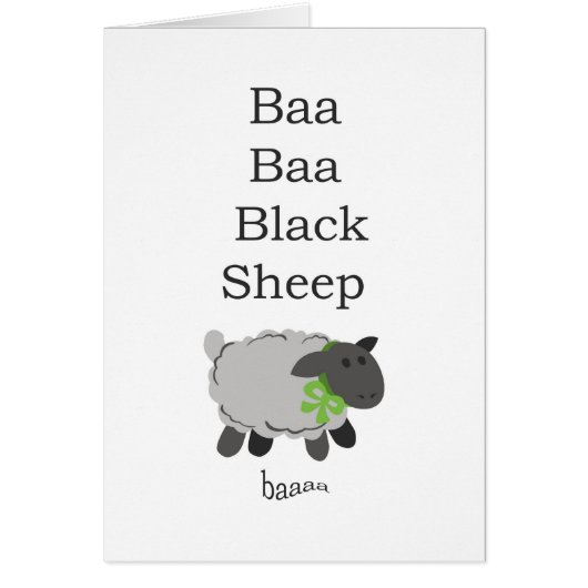 Baa Baa Black Sheep Cards (Front)