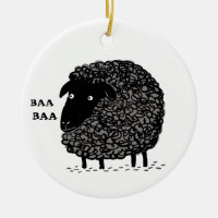 Baa Baa Black Sheep Cute Custom Holiday Ornament