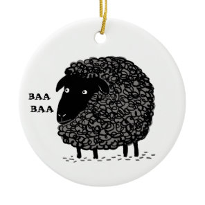 Baa Baa Black Sheep Cute Custom Holiday Ornament