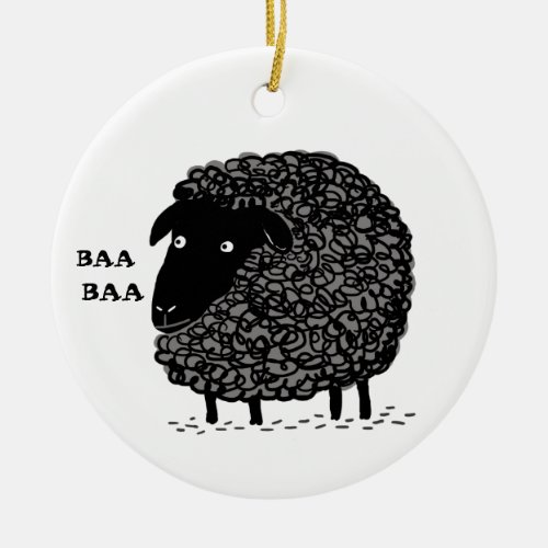 Baa Baa Black Sheep Cute Custom Holiday Ornament