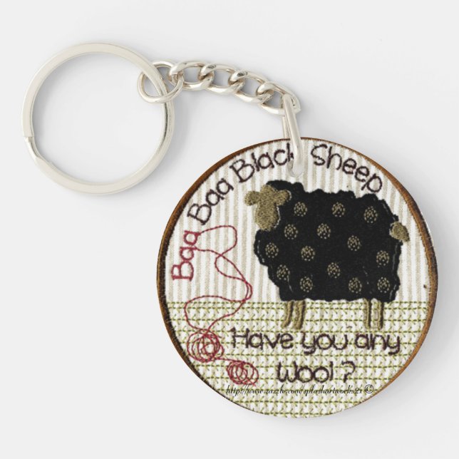 "Baa Baa Black Sheep" Keychain (Front)