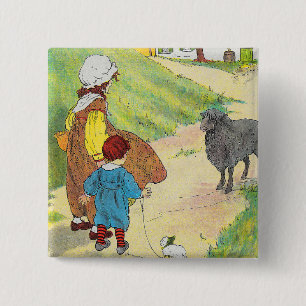 Baa, Baa, Black Sheep, Mother Goose Nursery Rhyme Button