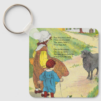 Baa, Baa, Black Sheep, Mother Goose Nursery Rhyme Keychain