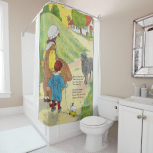 Baa, Baa, Black Sheep, Mother Goose Nursery Rhyme Shower Curtain