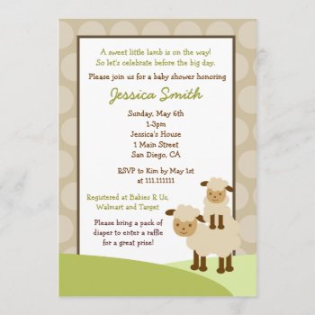 Baa Baa Sheep Baby Shower Invite Neutral by Petit_Prints at Zazzle