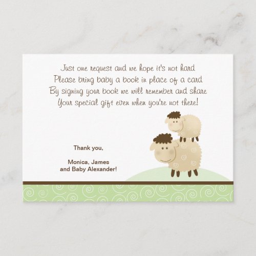 Baa Baa Sheep Green color RSVP Enclosure Cards