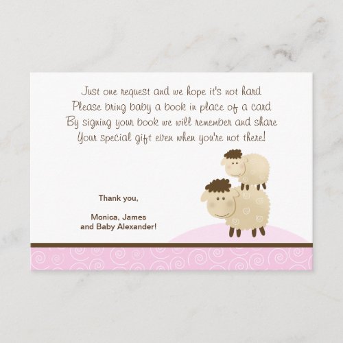 Baa Baa Sheep Pink color RSVP Enclosure Cards