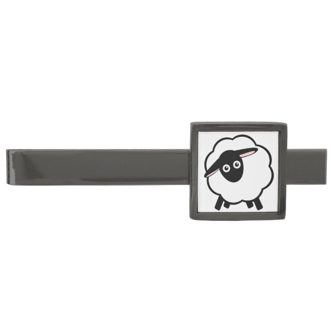 Baa! Gunmetal Finish Tie Clip (Front)