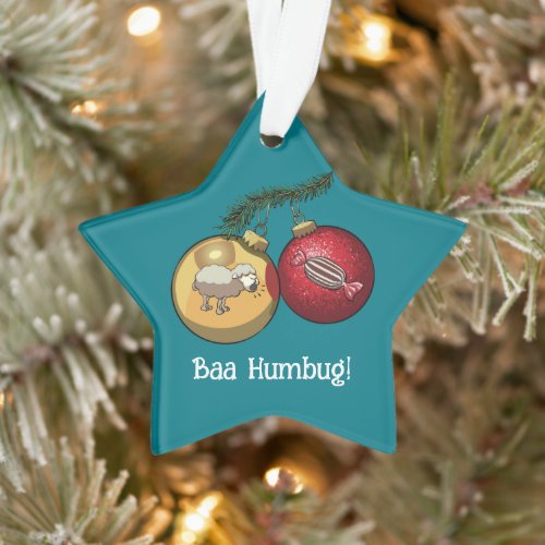 Baa Humbug Baubles Christmas Sheep  Candy Cartoon Ornament