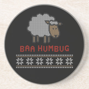 Baa Humbug Christmas Sheep Coaster