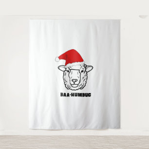 Baa-Humbug Christmas-Sheep Funny Cute Farmer Anima Tapestry