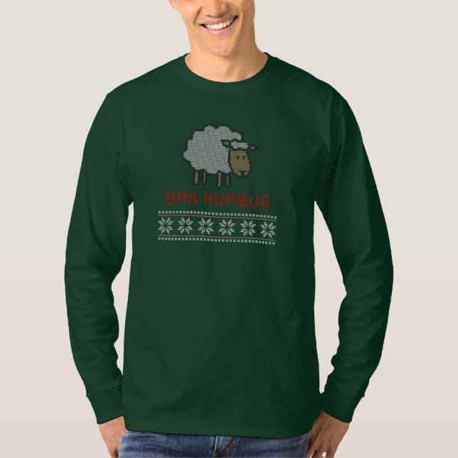 Baa Humbug Christmas Sheep T-Shirt (Front)