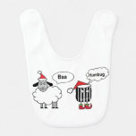 Baa Humbug Funny Christmas Sheep Cartoon Baby Bib