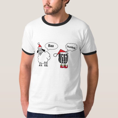 Baa Humbug Funny Christmas Sheep Cartoon T_Shirt