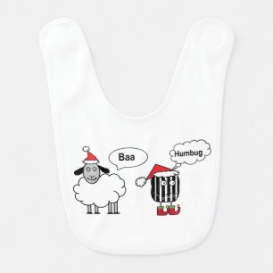 Baa Humbug Funny Festive Cartoon Baby Bib