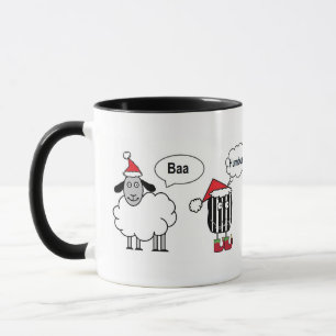 Baa Humbug Funny Festive Cartoon Mug
