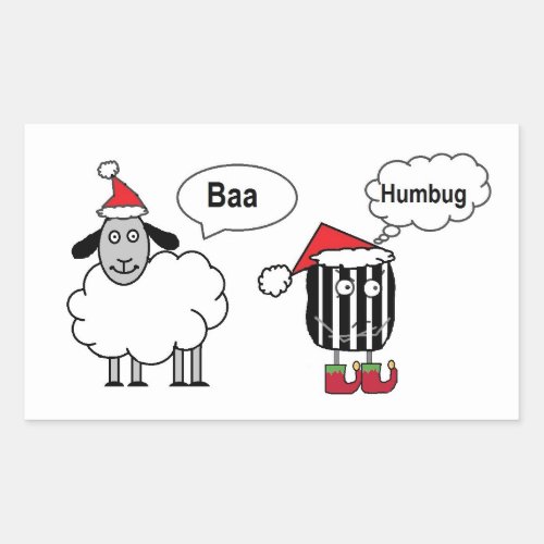 Baa Humbug Funny Festive Glossy Stickers