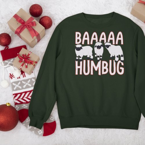 Baa Humbug Funny Valais Blacknose Sheep Christmas Sweatshirt