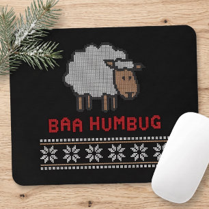 Baa Humbug Grumpy Christmas Sheep Funny Desk Mouse Pad