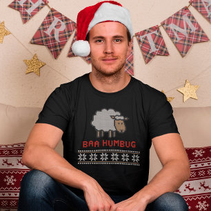 Baa Humbug - Grumpy Christmas Sheep - Funny Pun T-Shirt