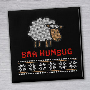 Baa Humbug Sheep - Sarcastic Anti Holiday Magnet