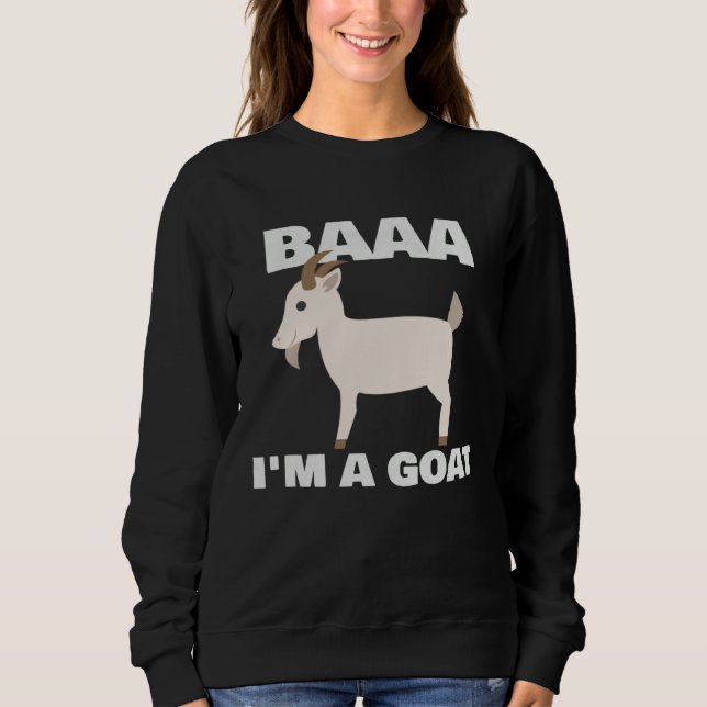Baa I m A Goat Costume Animal  Halloween Party Goa Sweatshirt (Front)