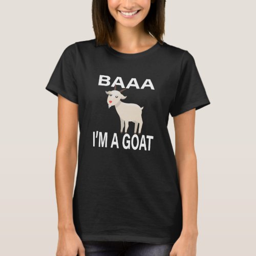 Baa Im A Goat Costume Animal Funny Halloween T_Shirt