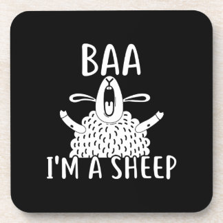 Baa I'm A Sheep | Sheep Owner Present Beverage Coaster