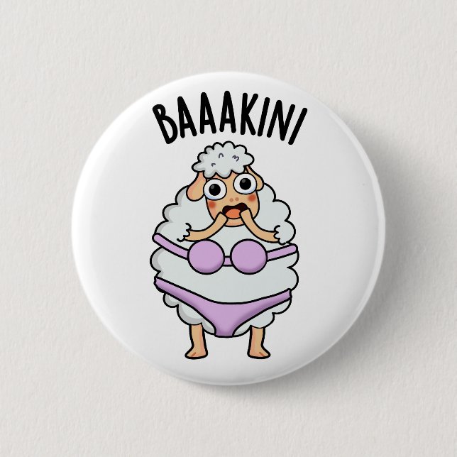 Baa-kini Funny Bikini Pun  Button (Front)