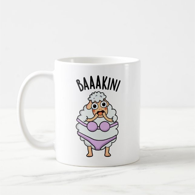Baa-kini Funny Bikini Pun  Coffee Mug (Left)