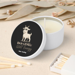 Baa-Level: GOAT Energy Funny Cool Goat Pun Mini Candle Favors