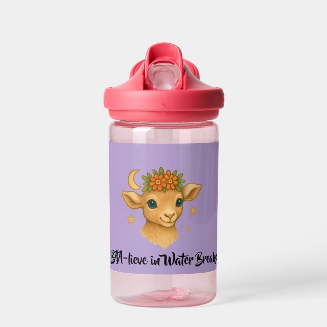BAA-lieve Girls' Pink Camelback Water Bottle (Front)