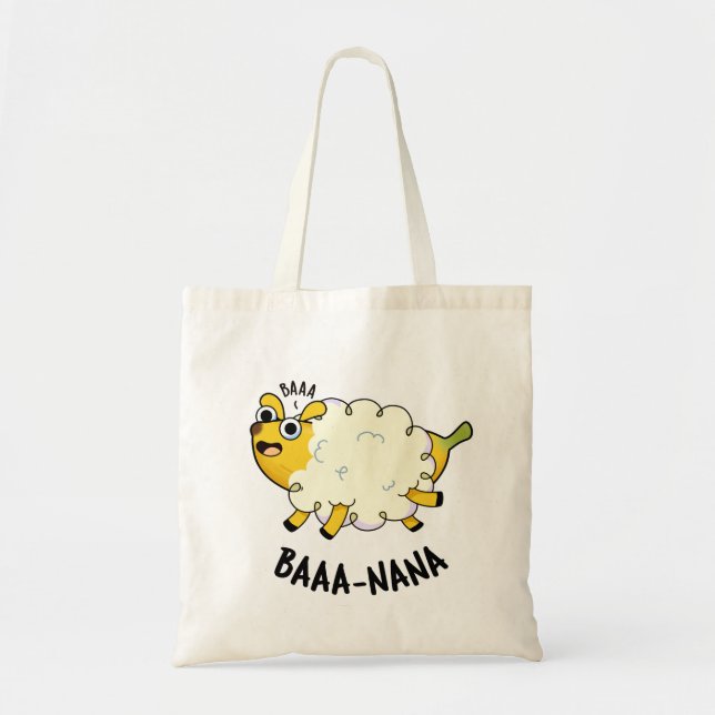 Baa-nana Funny Banana Pun  Tote Bag (Front)