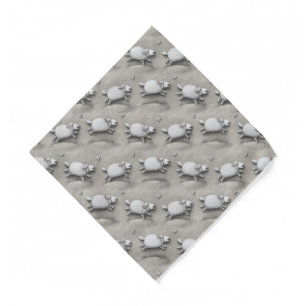 Baa Relief Cute Galloping Sheep Square Bandana