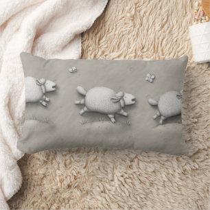 Baa Relief Happy Galloping Sheep Lumbar Pillow