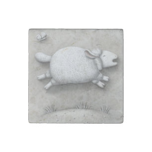 Baa Relief (sheep 3) Stone Magnet