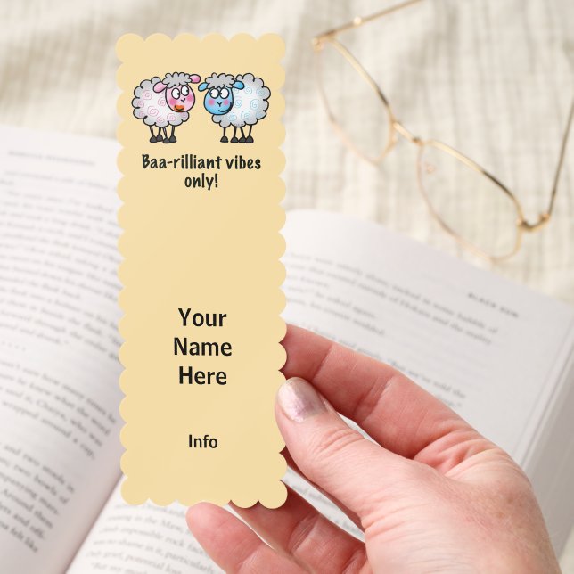 Baa-rilliant - Cute Cartoon Sheep Pair Bookmarks (Hand)