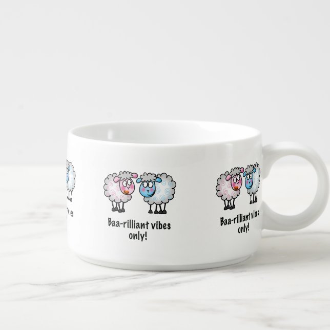Baa-rilliant - Cute Cartoon Sheep Pair Bowl (Left)