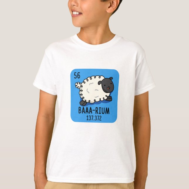 Baa-rium Funny Sheep Chemistry Pun  T-Shirt (Front)
