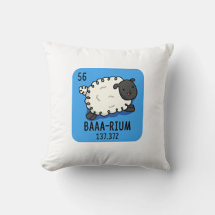 Baa-rium Funny Sheep Chemistry Pun  Throw Pillow