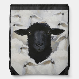 Baa-tle of Individuality Drawstring Bag