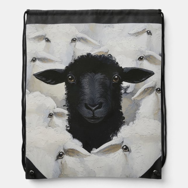 Baa-tle of Individuality Drawstring Bag (Front)
